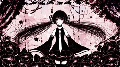 Flowers monochrome hatsune miku vocaloid