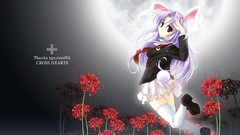 Flowers moon anime girls touhou animal ears reisen udongein 