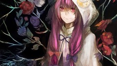 Flowers moon Plants magician bows hoodies smiling long hair 