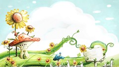 Flowers mushrooms artistic