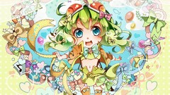 Flowers Music Anime Hearts colors Ribbons guitars multicolor 