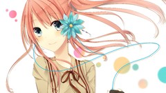 Flowers Music headphones Anime blush pink hair anime girls ipod 