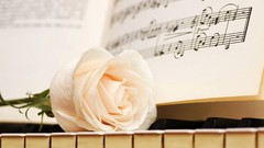 Flowers Music piano notes piano keys