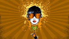 Flowers Music woman vectors