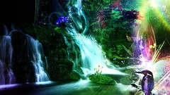 Flowers nature abstract waterfalls hummingbirds rivers forests 