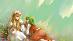 Flowers nature dress hats red eyes sitting red dress bows 