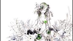 Flowers nature dress smiling anime girls closed eyes vocaloid 