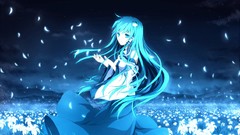 Flowers nature grass Animals night Stars blue Mountains clouds 