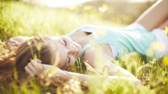 Flowers nature grass Green woman outdoors