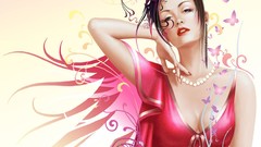 Flowers nature love woman abstract anime girls artwork digital 