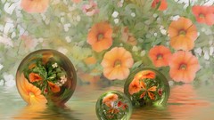 Flowers nature marbles