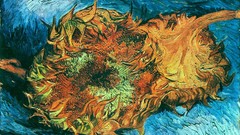 Flowers nature paintings blue background still life Vincent van 