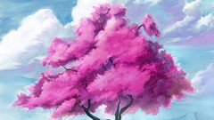Flowers nature Plants pink flowers anime girls cherry blossoms 