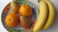 Flowers nature plates bananas colors fruits