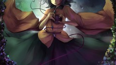 Flowers nature string hats Ribbons outdoors skirts anime girls 