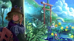 Flowers nature Trees grass water Mountains clouds chairs Shoes 