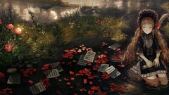 Flowers nature Trees water Gothic Plants feathers dress hats 