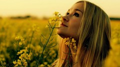 Flowers nature woman blondes