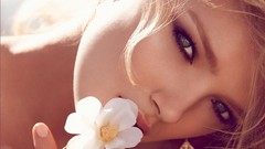 Flowers nature woman blondes gray eyes models