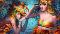 Flowers nature woman orange