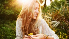 Flowers nature woman smiling models Alex Lettrich