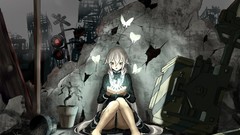 Flowers night Butterflies broken sitting blondes cities long 