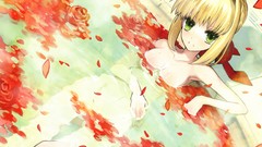 Flowers night water roses bath wet saber blondes green eyes 