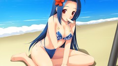 Flowers ocean Anime ice cream Beaches anime girls idolmaster 