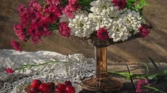 Flowers paintings fruits