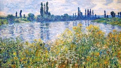 Flowers paintings impressionism rivers Claude Monet seine