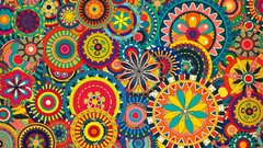 Flowers patterns abstract psychedelic geometry circles floral 