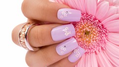 Flowers pink fingers nails