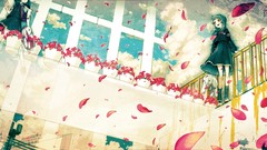 Flowers pink flowers anime girls Bunnies red flowers asgr