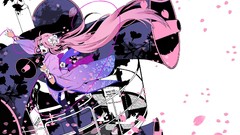 Flowers pink hair anime girls blue eyes vocaloid megurine luka 