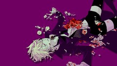 Flowers purple blood Anime Shorts blondes tights kuroshitsuji 