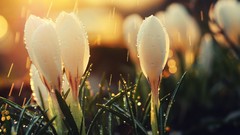 Flowers rain white flowers crocus