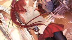 Flowers red Anime anime girls pantyhose