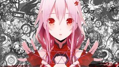 Flowers red eyes gloves ornaments pink hair long hair anime 