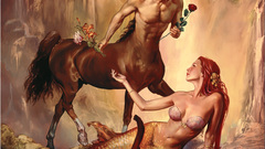 Flowers redheads fantasy art