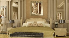 Flowers room paintings Hotel beds architecture bedroom pillows 