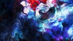 Flowers roses Anime anime girls artwork