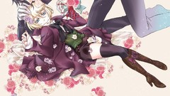 Flowers roses Anime glasses white background Shorts suit 