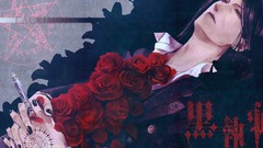 Flowers roses Anime kuroshitsuji sebastian michaelis black hair 