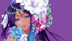 Flowers roses Anime pink flowers white flowers purple flowers 