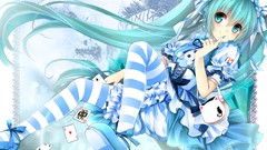 Flowers roses Cards dress bows blush long hair anime girls 