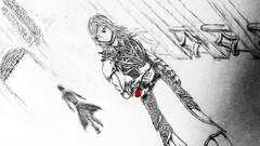 Flowers roses gate artwork selective coloring