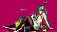 Flowers roses instruments guitars long hair pantyhose hatsune 