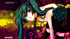 Flowers roses long hair hatsune miku vocaloid aqua hair aqua 
