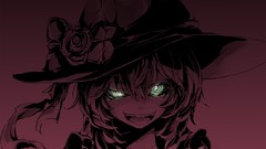 Flowers roses pink background hats evil bows anime girls 