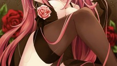 Flowers roses pink hair long hair anime girls vocaloid megurine 